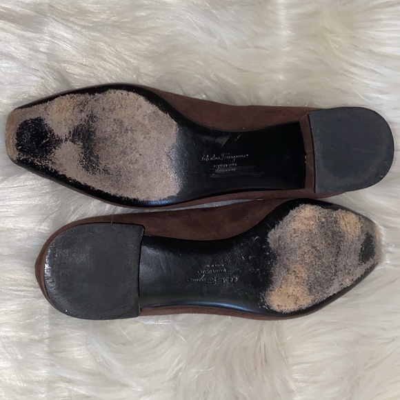 Salvatore Ferragamo Shoes Women’s Size 8.5 B Suede Tassel Loafer Heels Pumps - Picture 9 of 14